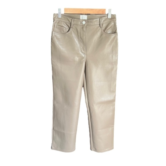 Wilfred x Aritzia - The Melina Vegan Leather Straight Leg Pants Sz 4 - Picture 5 of 11